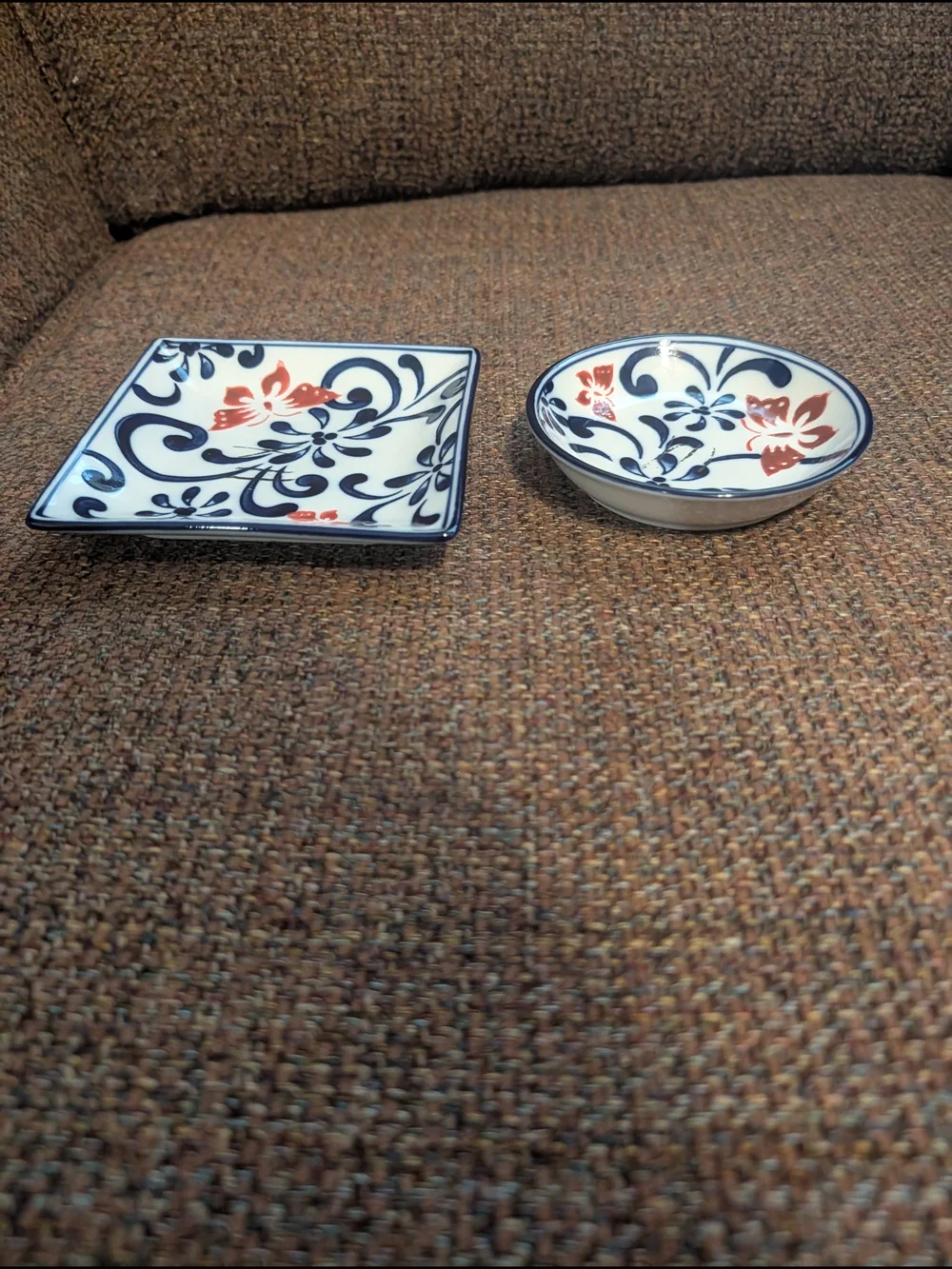 Pier 1 Imports Butterfly Blossom Rice Bowl & Snack Tray Or Trinket Dishes -New